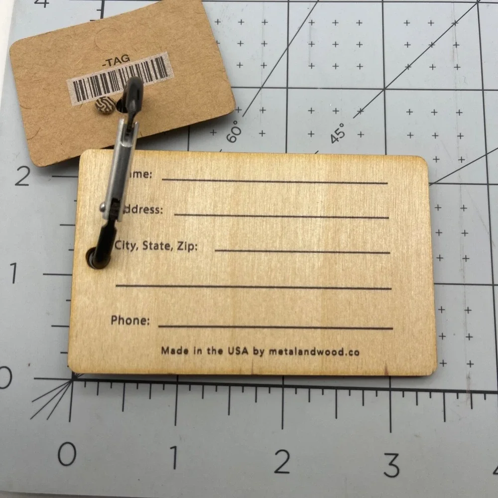 Metal and Wood Co‎ Luggage Tag Travel USA United States of America 1776